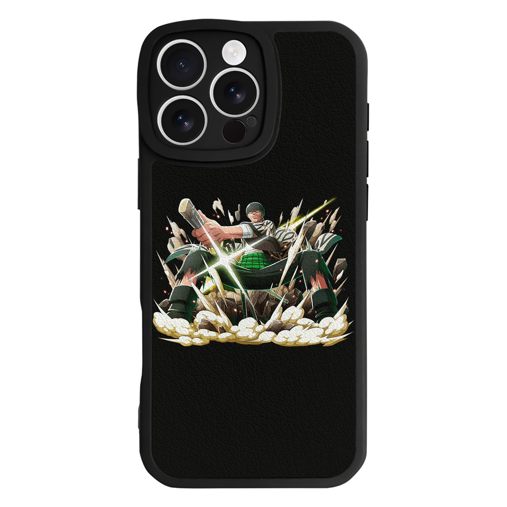 （画像用） ワンピース ロロノア・ゾロ ONE PIECE Roronoa Zoro 【iPhone 16シリーズ対応】シリコンスマホケース（レザー調） 材質：シリコン